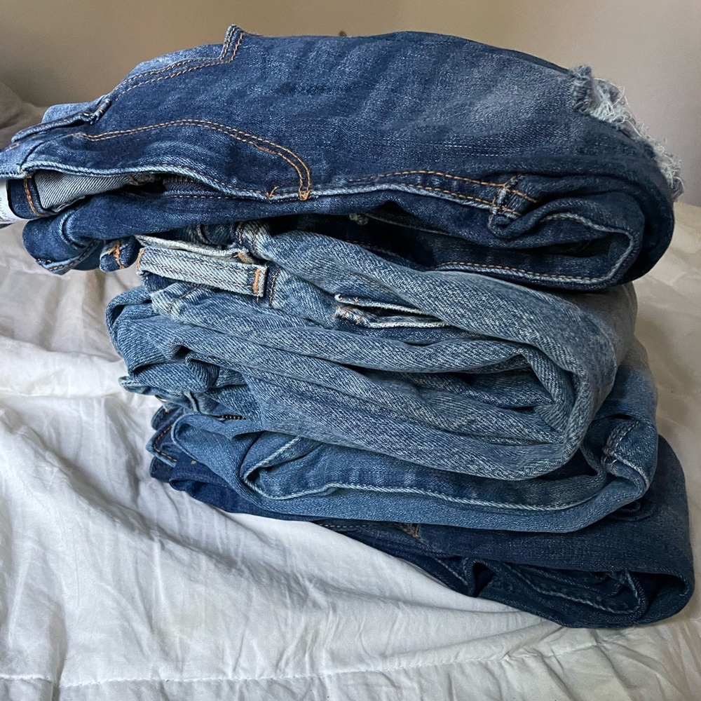 STACK OF DENIM JEANS